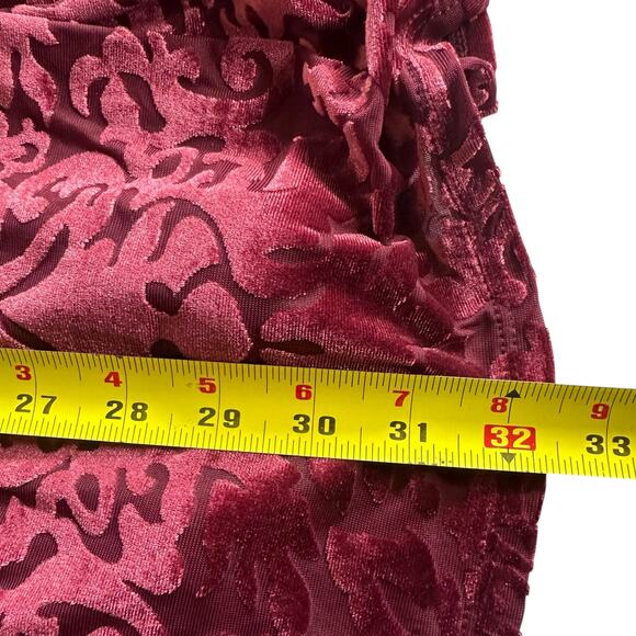 Y2K Altar'd State Dress M Burgundy Velvet Burnout Bell Sleeve Whimsigoth Fairy - Picture 9 of 10